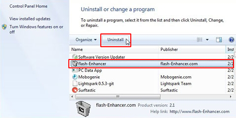 Uninstall Searchult related software