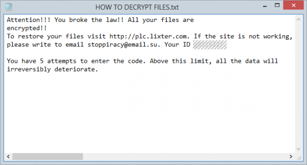CryptPKO adds a TXT file to the victim’s desktop, listing decrypt instructions