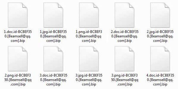 Arquivos inacessíveis com a extensão .bip